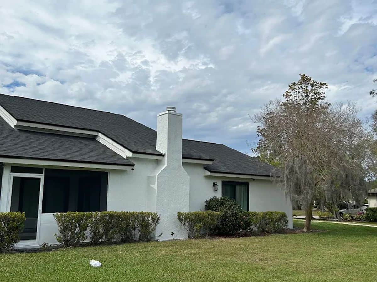 A Central Florida home's exterior after a fresh two-coat repaint