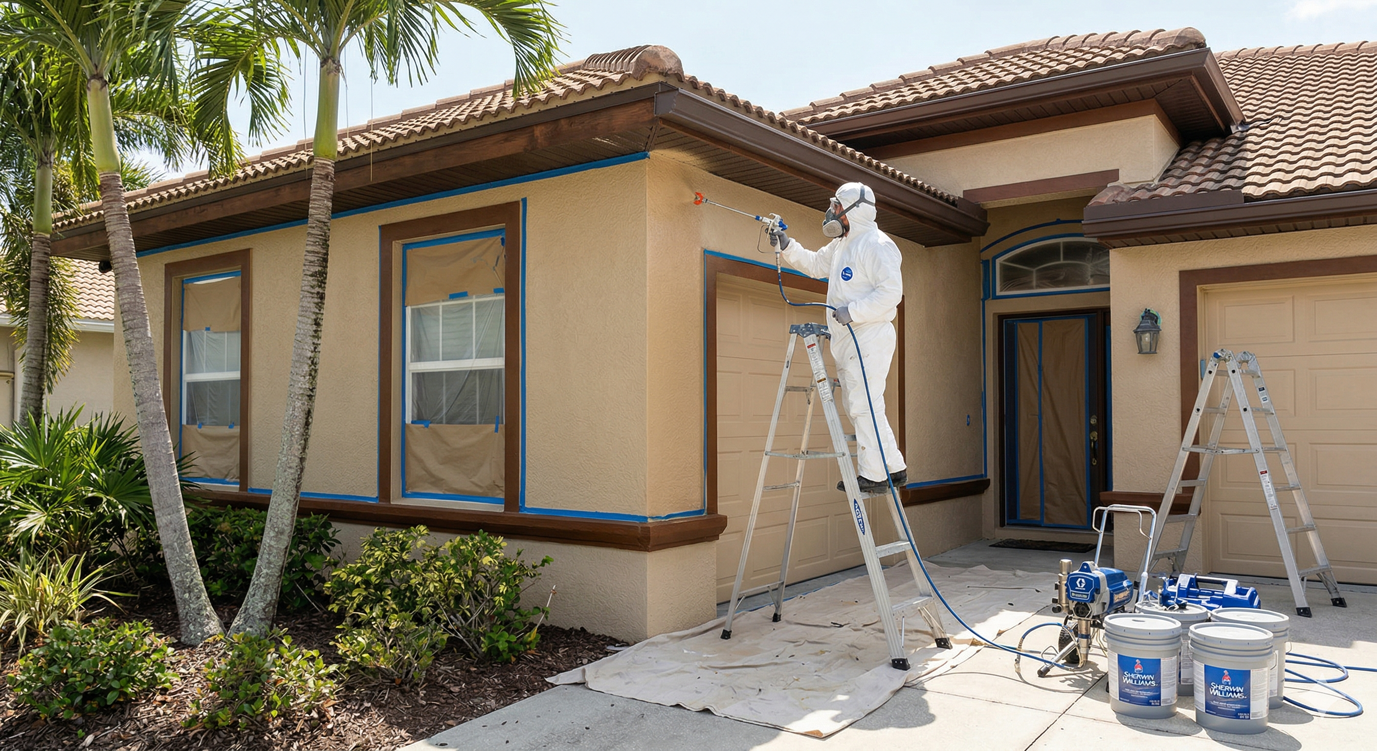 Exterior paint application — Step 3